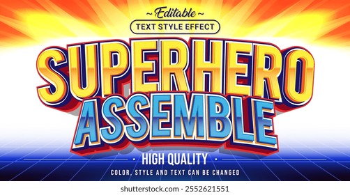 Editable text style effect - Superhero Assemble text style theme.