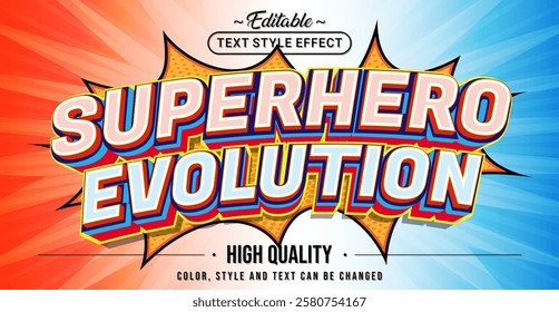 Editable text style effect - Superhero Evolution text style theme.