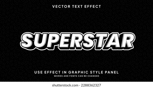 Editable text style effect - Superstar text style theme.