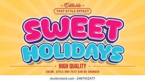 Editable text style effect - Sweet Holiday text style theme.
