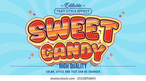 Editable text style effect - Sweet Candy text style theme.