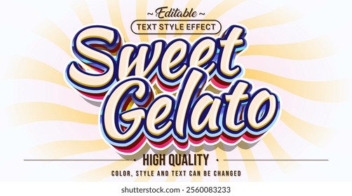 Editable text style effect - Sweet Gelato text style theme.