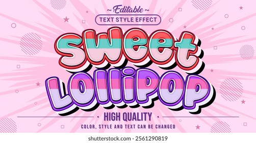 Editable text style effect - Sweet Lollipop text style theme.