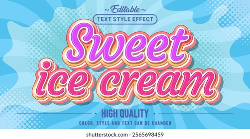 Editable text style effect - Sweet Ice Cream text style theme.