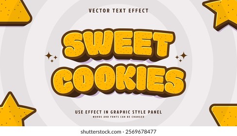 Editable text style effect - Sweet Cookies text style theme. for your project