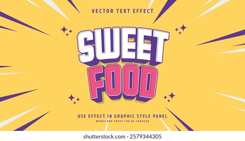 Editable text style effect - Sweet Food text style theme. for your project