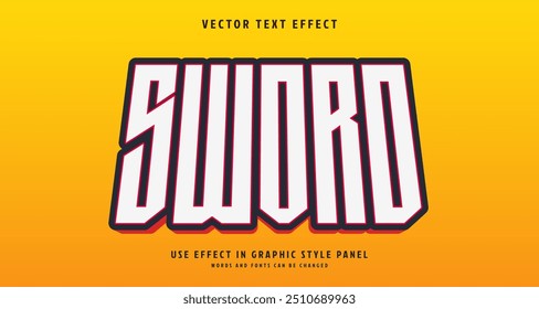 Editable text style effect - Sword text style theme. for your project