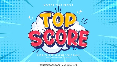 Editable text style effect - Top Score text style theme. for your project