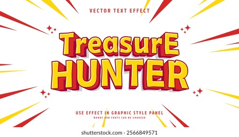 Editable text style effect - Treasure Hunter text style theme. for your project