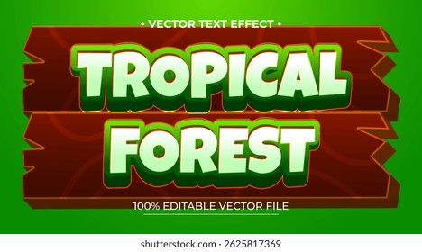 Editable text style effect Tropical Forest text style theme