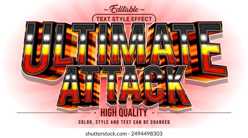 Editable text style effect - Ultimate Attack text style theme.