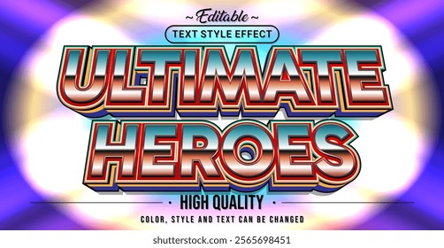 Editable text style effect - Ultimate Heroes text style theme.