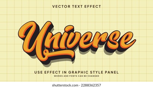 Editable text style effect - Universe text style theme.