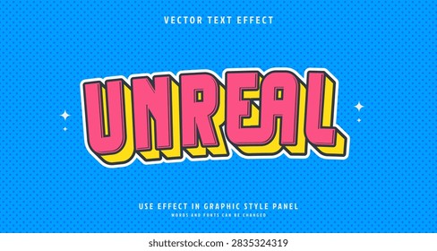Editable text style effect - Unreal text style theme. for your project