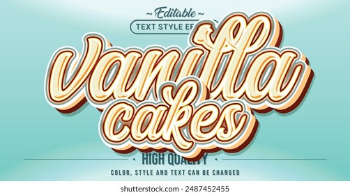 Efecto de estilo de texto editable - Tema de estilo de texto Vanilla Cakes.