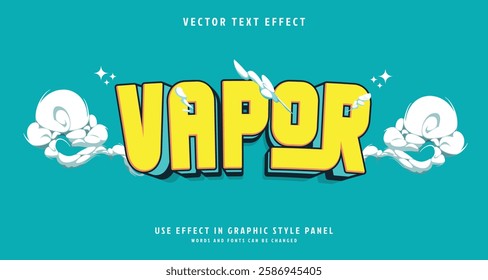 Editable text style effect - Vapor text style theme. for your project