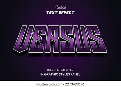 Editable text style effect - Versus text style theme