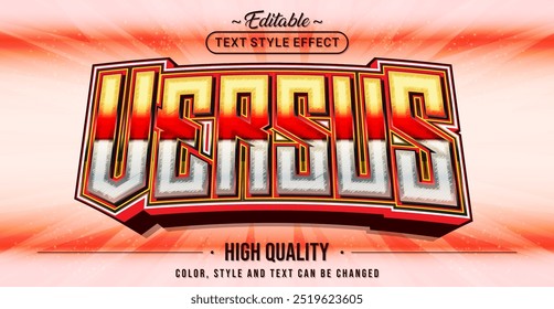 Efeito de estilo de texto editável - Versus tema de estilo de texto.