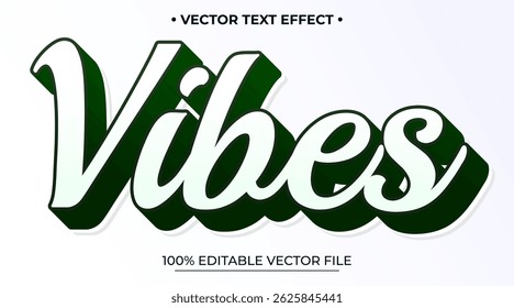 Editable text style effect - Vibes text in grunge minimalistic style theme