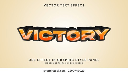 Editable text style effect - Victory text style theme.