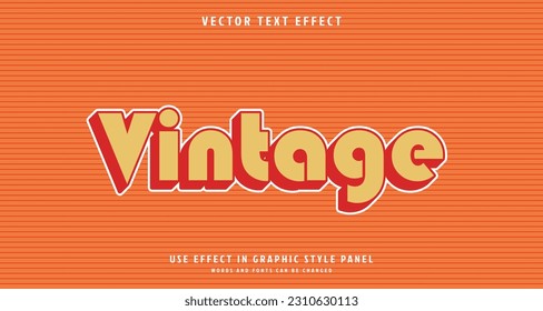 Editable text style effect - Vintage text style theme.