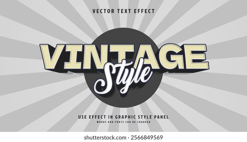 Editable text style effect - Vintage Style text style theme. for your project