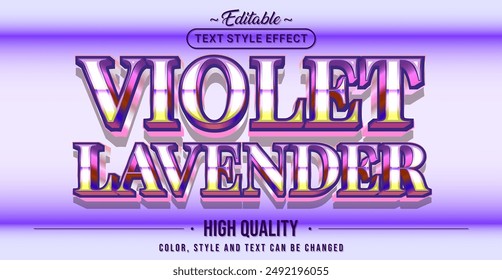Efecto de estilo de texto editable - Tema de estilo de texto Lavanda violeta.