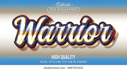 Editable text style effect - Warrior text style theme.