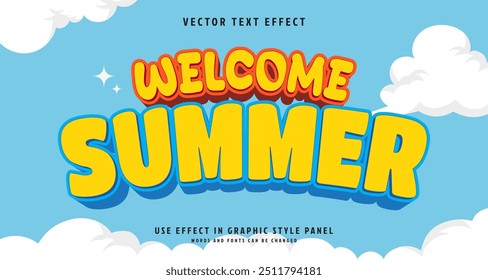 Editable text style effect - Welcome Summer text style theme. for your project