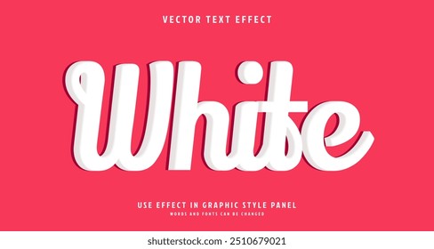 Editable text style effect - White text style theme. for your project