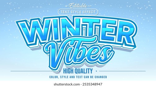 Editable text style effect - Winter Vibes text style theme.