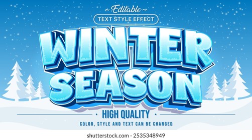 Editable text style effect - Winter Season text style theme.