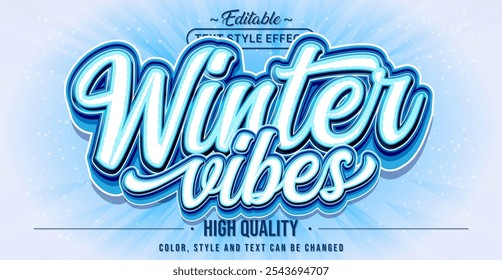 Editable text style effect - Winter Vibes text style theme.