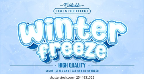 Editable text style effect - Winter Freeze text style theme.