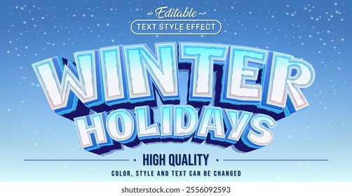 Editable text style effect - Winter Holidays text style theme.