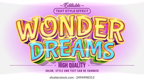 Editable text style effect - Wonder Dreams text style theme.