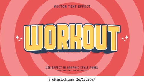 Efeito de estilo de texto editável - Tema de estilo de texto de treino. para seu projeto