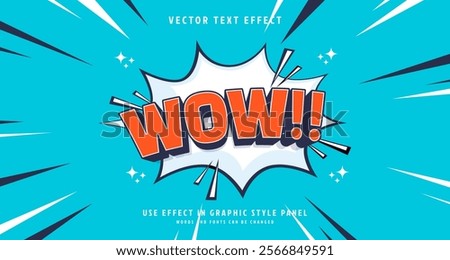 Editable text style effect - Wow text style theme. for your project