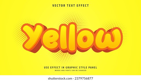 Editable text style effect - Yellow text style theme.