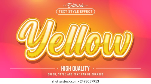 Editable text style effect - Yellow text style theme.