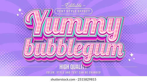 Editable text style effect - Yummy Bubblegum text style theme.