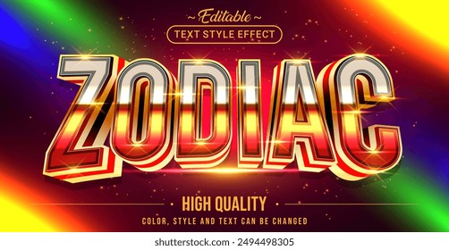 Editable text style effect - Zodiac text style theme.