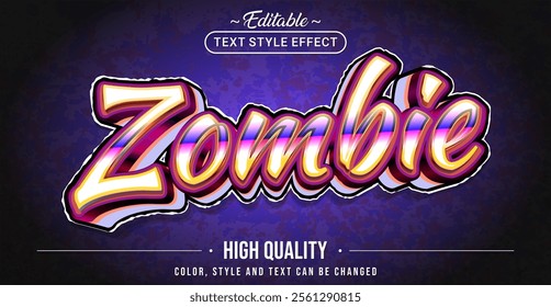 Editable text style effect - Zombie text style theme.