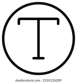 Texto editável, ícone de vetor da ferramenta de texto. Parte de uma grande família de conjuntos de ícones. Perfeito para interfaces web e app, apresentações, infográficos, etc