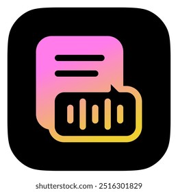 Icono de Vector de texto a voz editable. Parte de una gran familia de iconos. Perfecto para interfaces de Web y App, presentaciones, infografías, etc