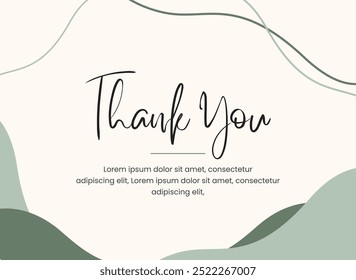 Editable thank you card template design vector eps 10