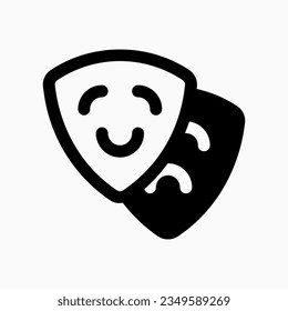 Editable theater masks, drama vector icon. Movie, cinema, entertainment. Part of a big icon set family. Perfect for web and app interfaces, presentations, infographics, etc