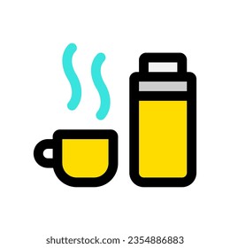 Icono de vector de agua caliente termo editable. Parte de una familia de iconos grandes. Perfecto para interfaces web y de aplicaciones, presentaciones, infografías, etc