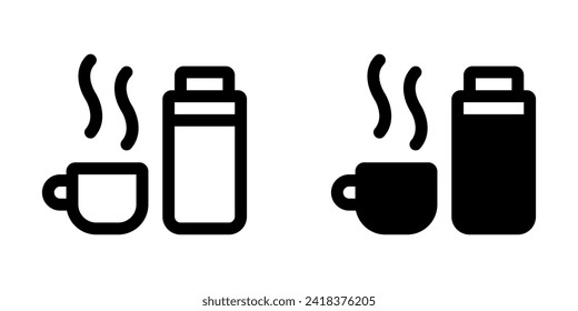 Bearbeitbare Thermoskannen mit warmem Wasser, Vektorsymbol. Teil einer großen Icon-Set-Familie. Perfekt für Web- und App-Schnittstellen, Präsentationen, Infografiken usw.