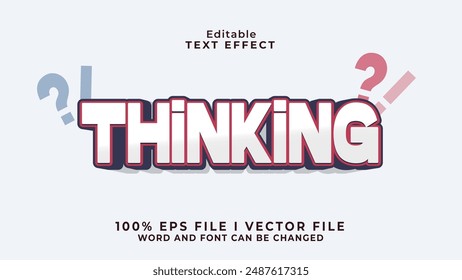 editable thinking text effect.typhography logo